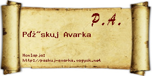 Páskuj Avarka névjegykártya